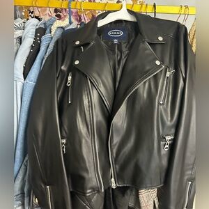 Sleek Black Leather Jacket by SCoop